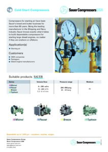 Sauer USA Cold Start Compressors